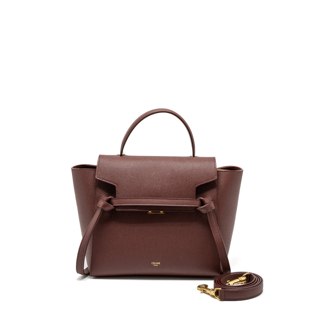 Celine Micro Belt Bag Grained Calfskin Burgundy