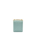 Chanel North South Boy Bag Caviar Light Blue GHW