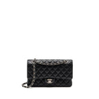 CHANEL Medium Classic Double Flap Bag Caviar Black SHW