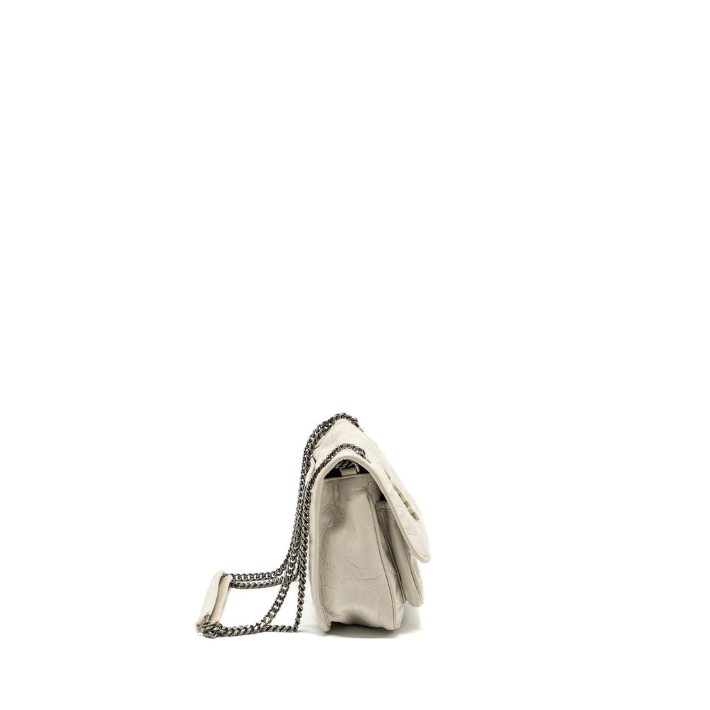 Saint Laurent/YSL Niki Baby Flap Bag Calfskin White SHW