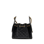 Chanel Small 25 Handbag Grained Calfskin Black GHW (Microchip)
