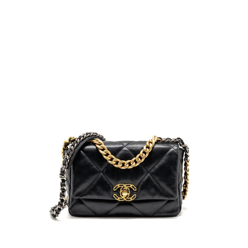 Chanel Small 19 Bag Goatskin Black Multicolour Hardware