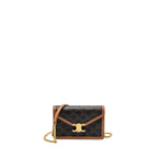 Celine Wallet on Chain Margo Triomphe Canvas/Calfskin Tan