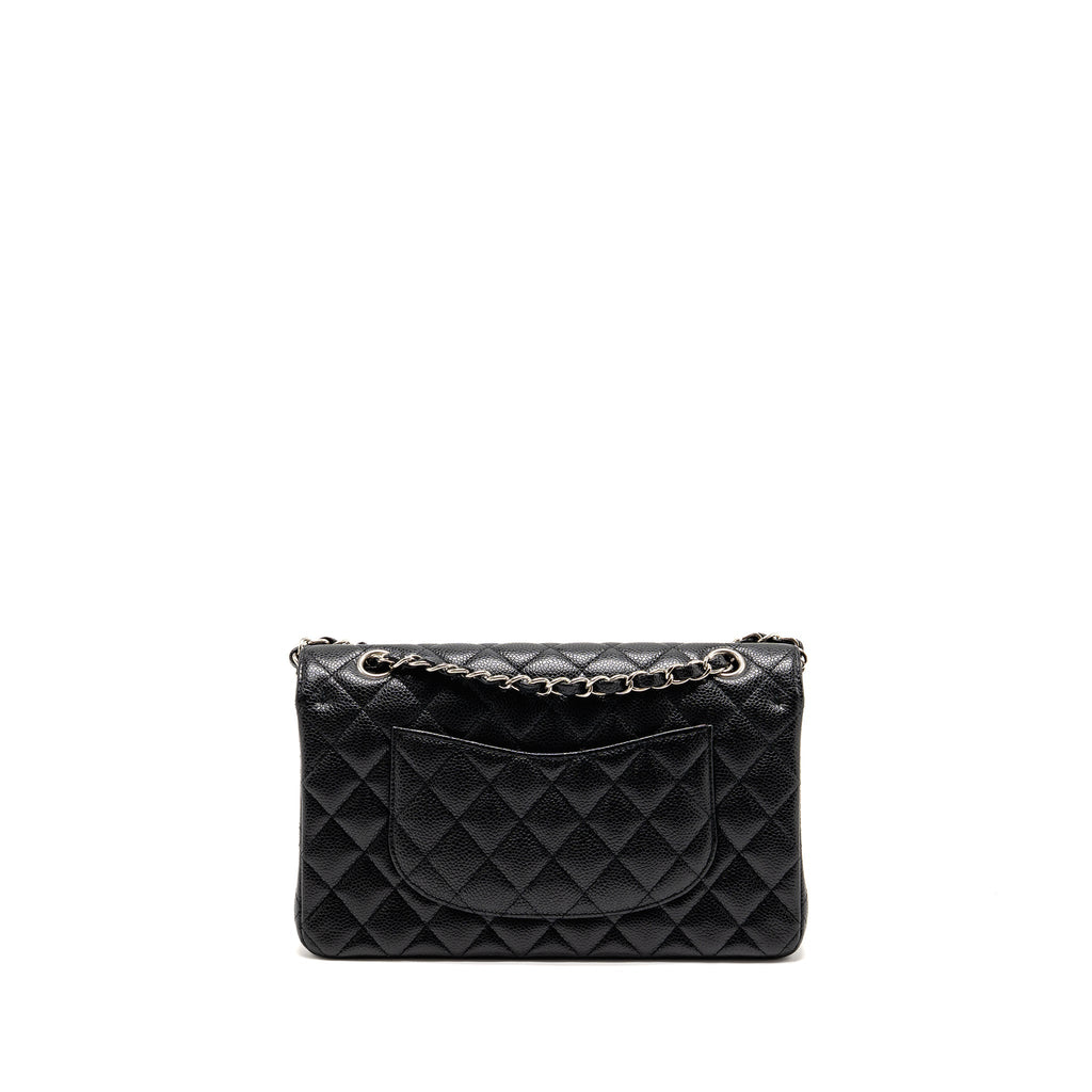 CHANEL Medium Classic Double Flap Bag Caviar Black SHW