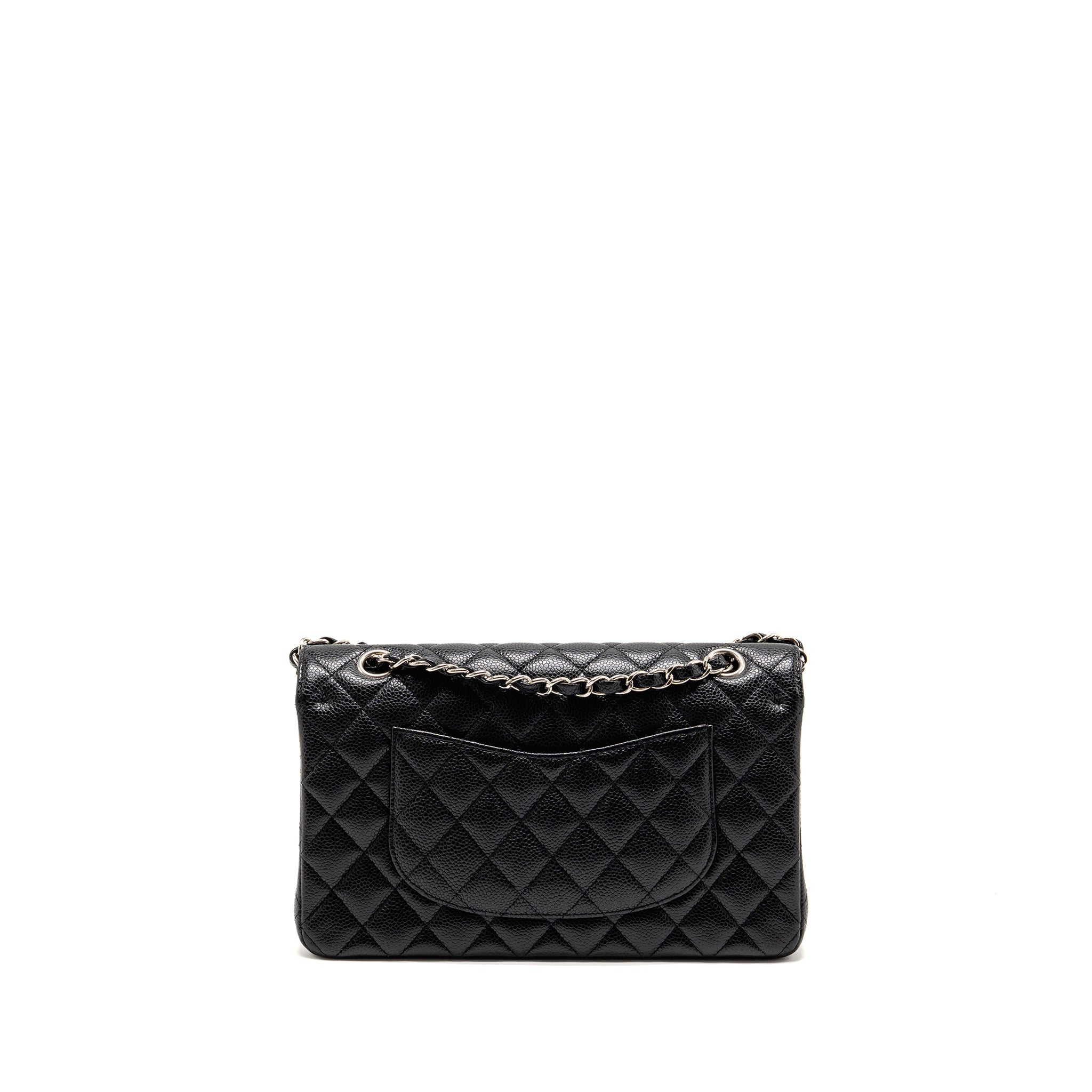 CHANEL Medium Classic Double Flap Bag Caviar Black SHW