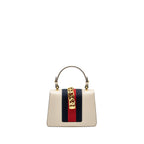 Gucci Mini Sylvie Top Handle Bag Calfskin White GHW