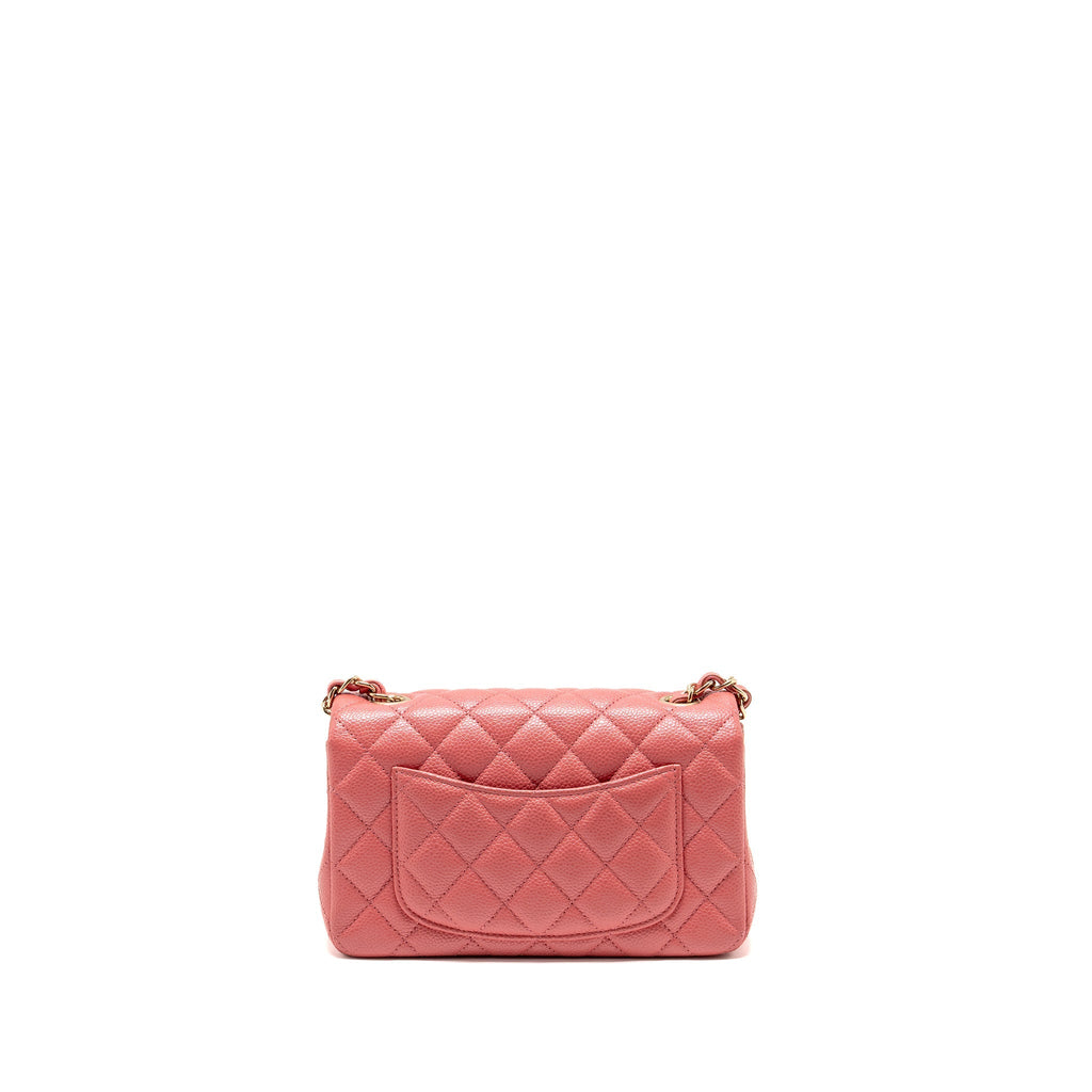 Chanel Mini Rectangular Flap Bag Caviar Pink GHW