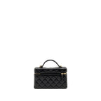 Chanel 25p CC top handle vanity with chain caviar black LGHW(microchip)