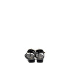 Chanel Size 39 21K Grosgrain Chain CC Logo With White Bow Sandals Black LGHW
