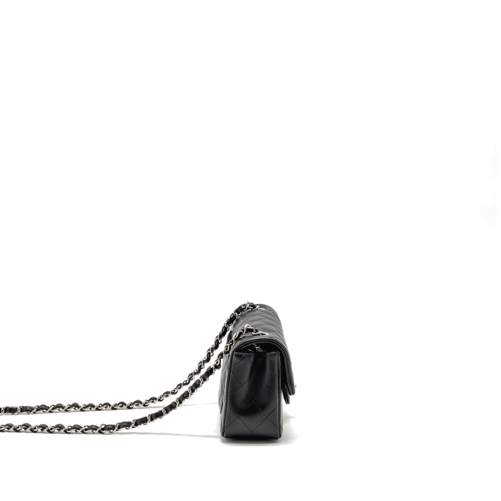 Chanel Mini Rectangular Flap Bag Lambskin Black SHW(microchip)