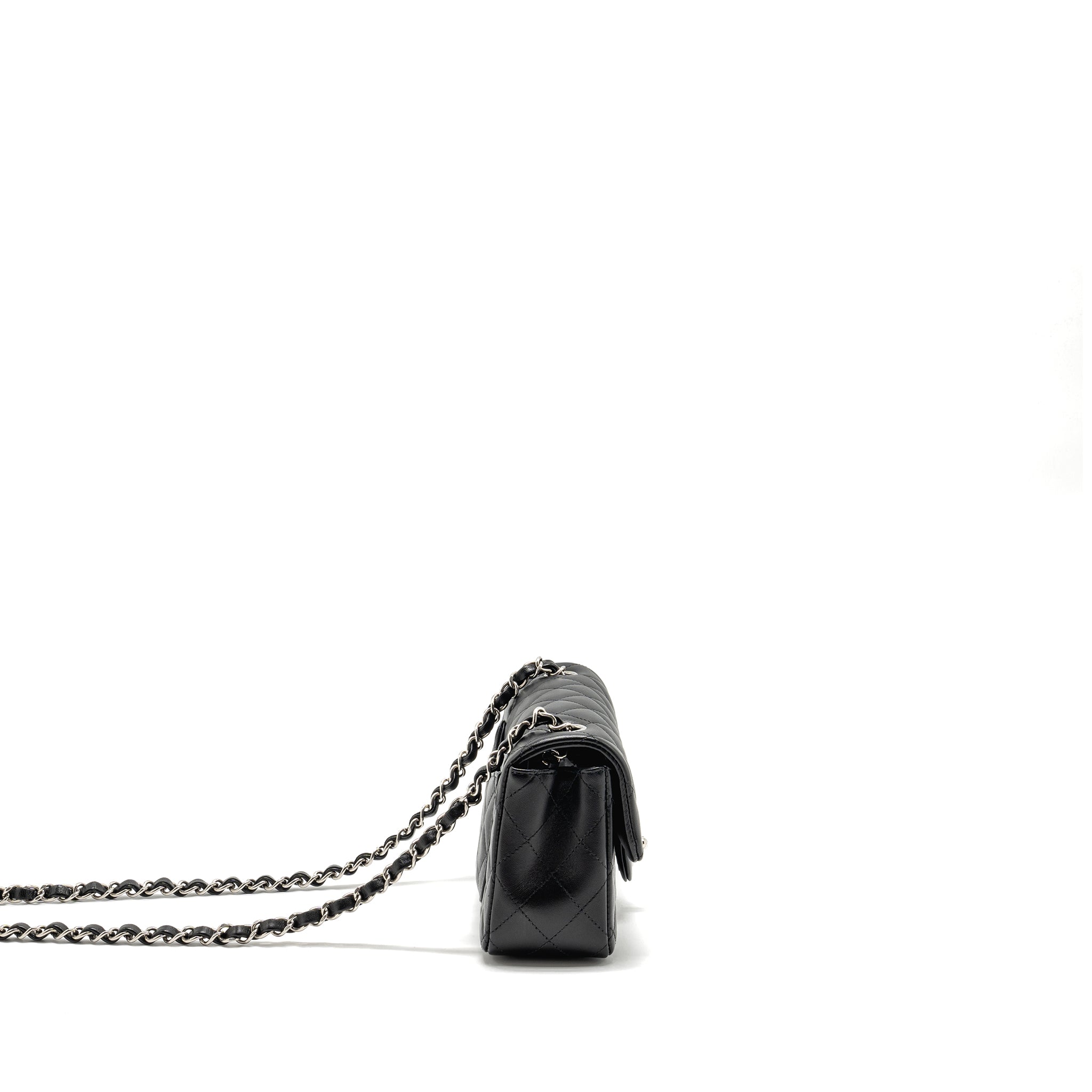 Chanel Mini Rectangular Flap Bag Lambskin Black SHW(microchip)