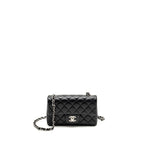Chanel Mini Rectangular Flap Bag Lambskin Black SHW(microchip)