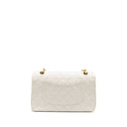 Chanel Vintage Medium Classic Double Flap Bag White Lambskin GHW