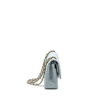 Chanel Medium Classic double flap bag caviar light blue LGHW (microchip)