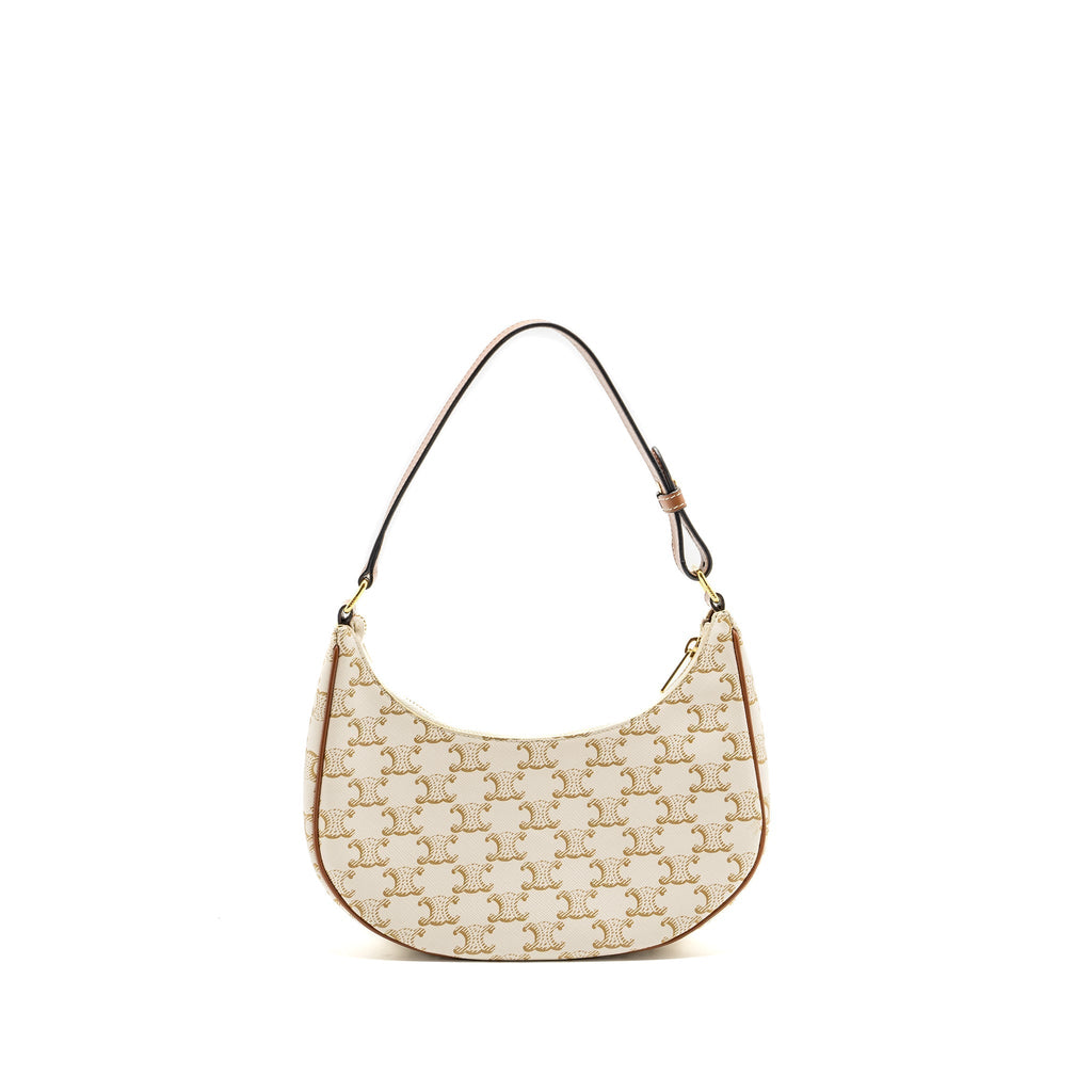 Celine Ava bag triomphe canvas / calfskin white