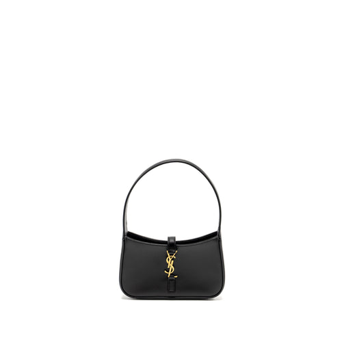 Saint Laurent / YSL Mini LE 5 A 7 Hobo Bag Smooth Calfskin Black GHW