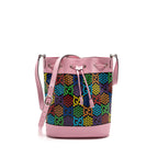 Gucci large drawstring bucket bag multicolour black / pink SHW