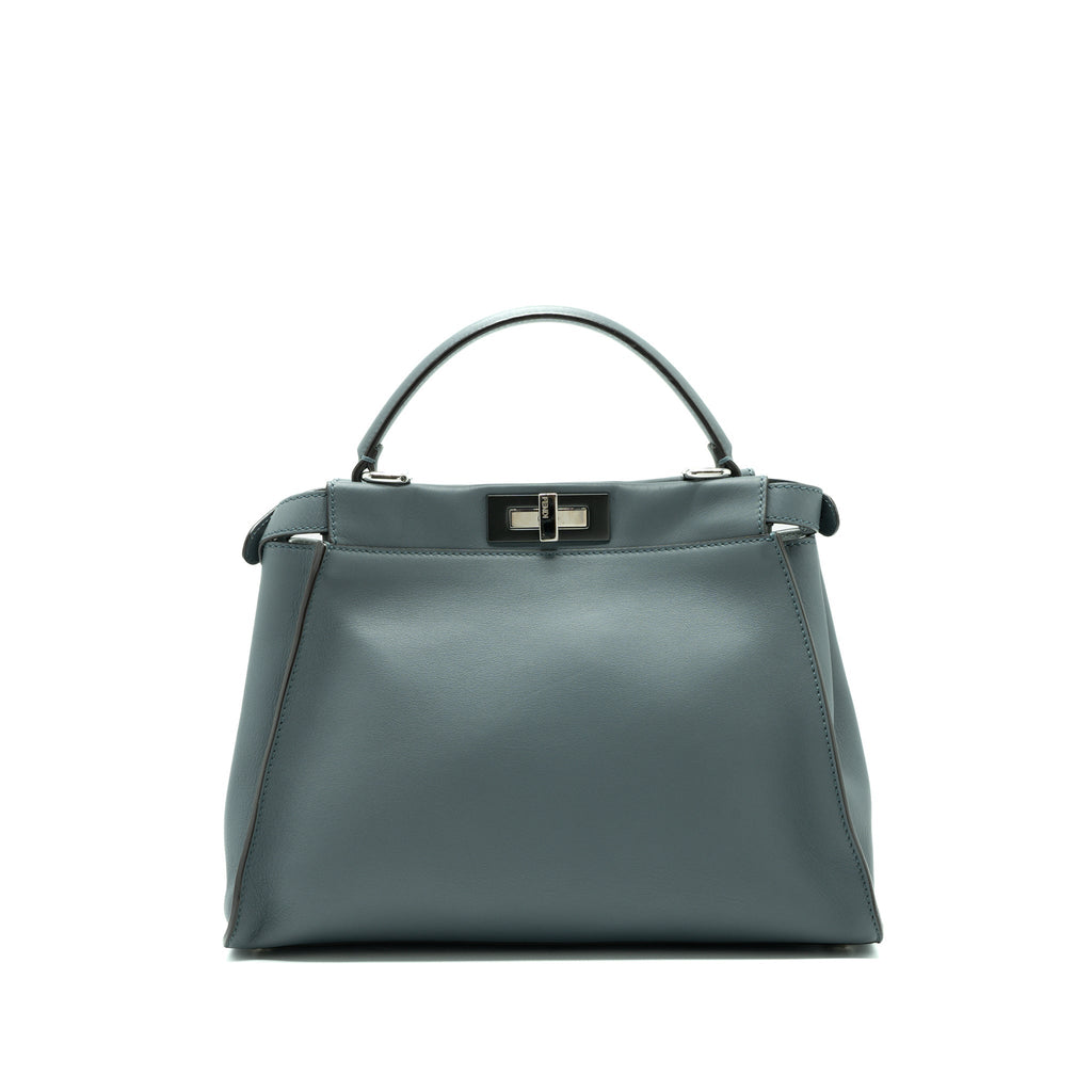 Fendi medium peekaboo leather light blue SHW