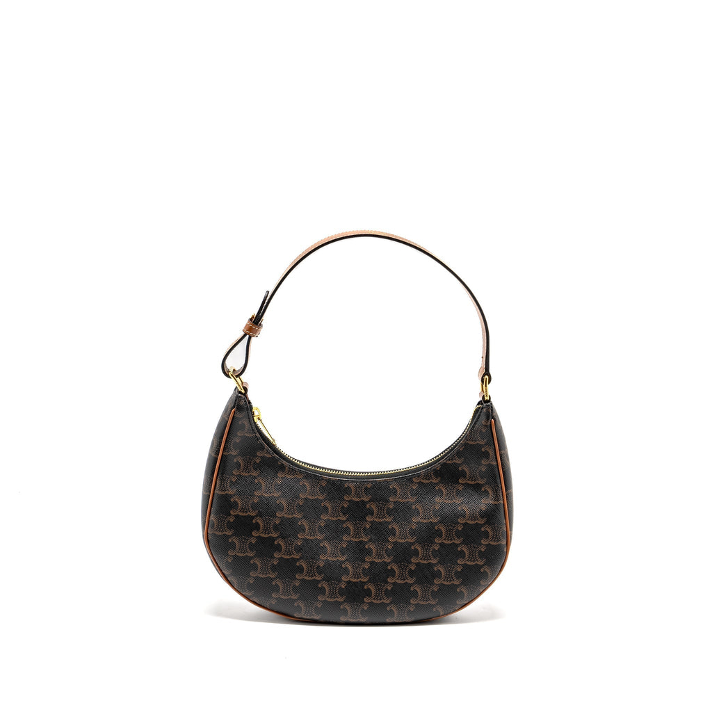 CELINE AVA Bag Triomphe Canvas / Calfskin Tan