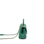 Chanel Small Coco handle caviar green LGHW (microchip)