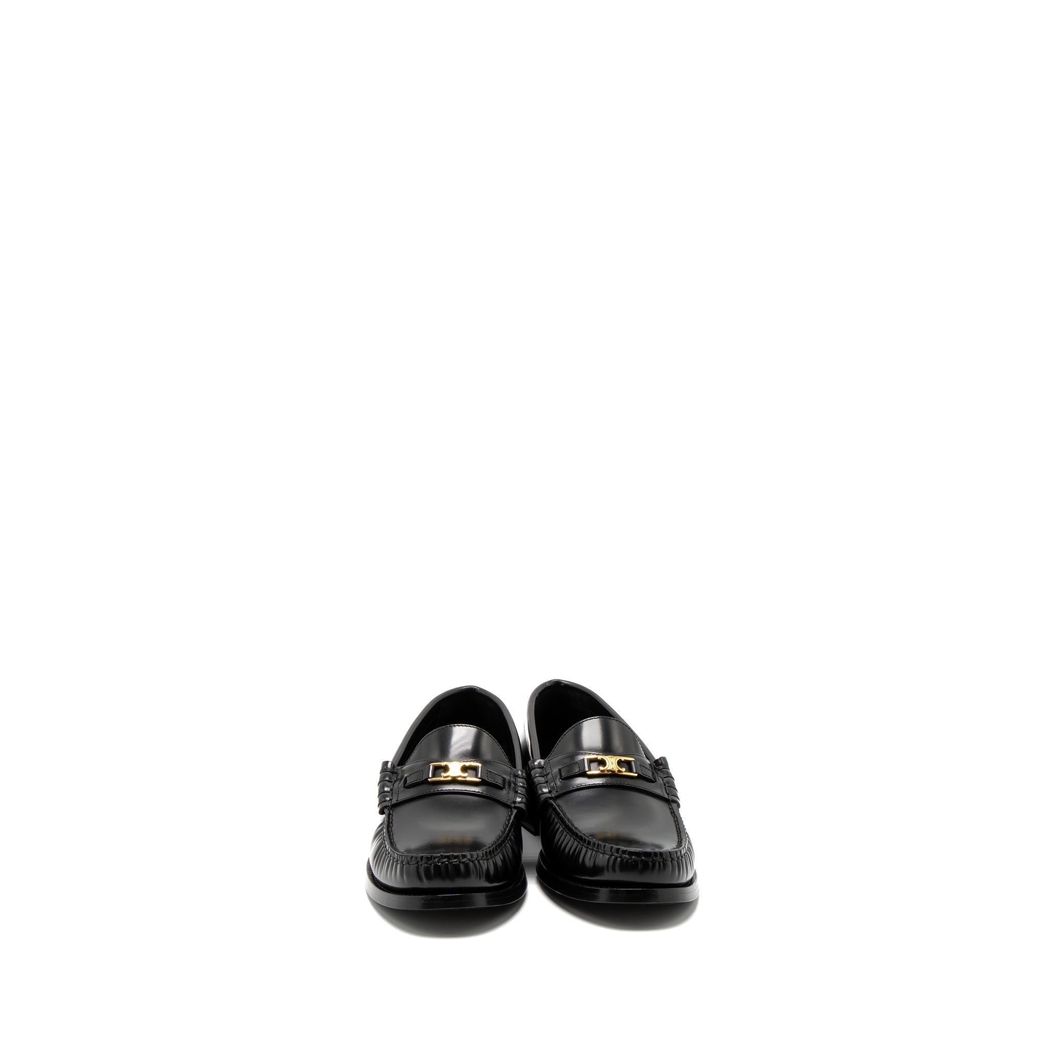 Celine Size 37 Luco Triomphe Loafer Calfskin Black