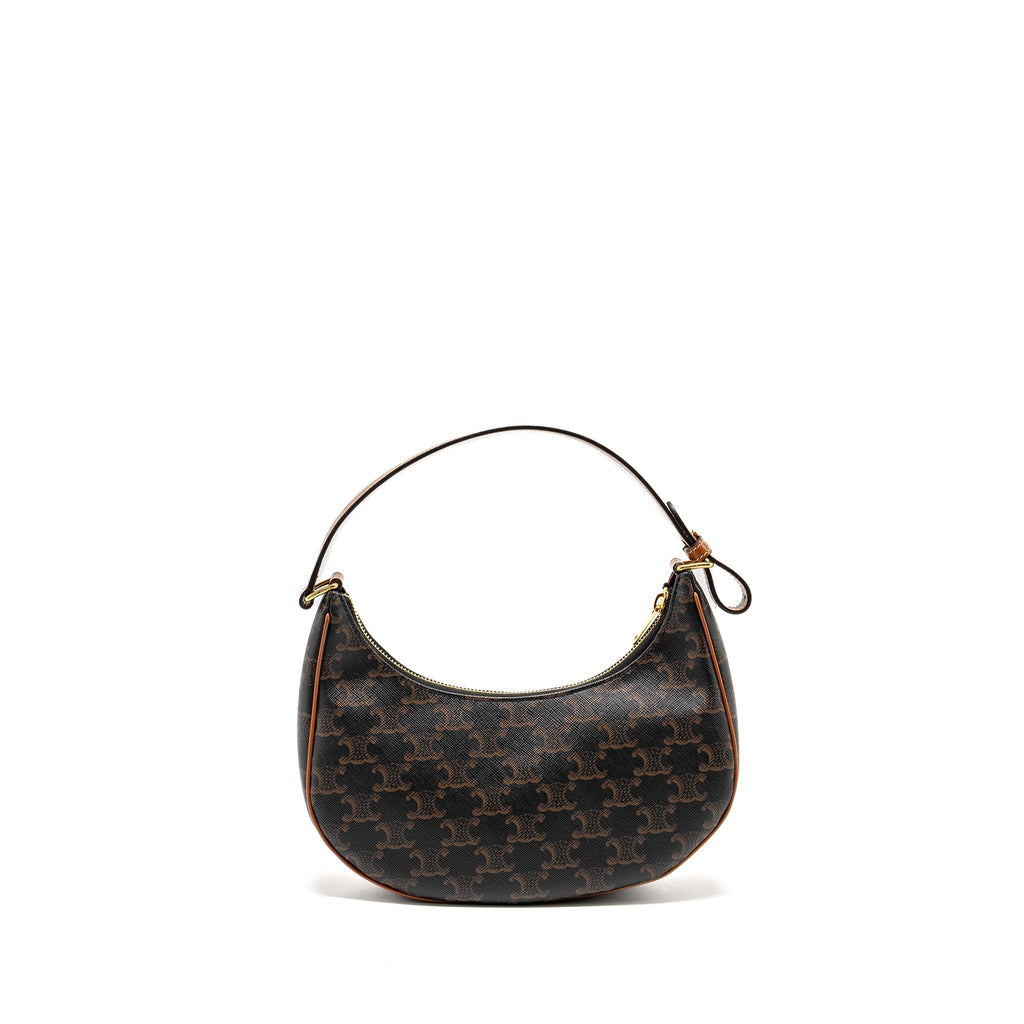 CELINE AVA Bag Triomphe Canvas / Calfskin Tan