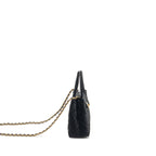 Chanel Mini Kelly Shopping Tote Bag Velvet Black GHW (microchip)