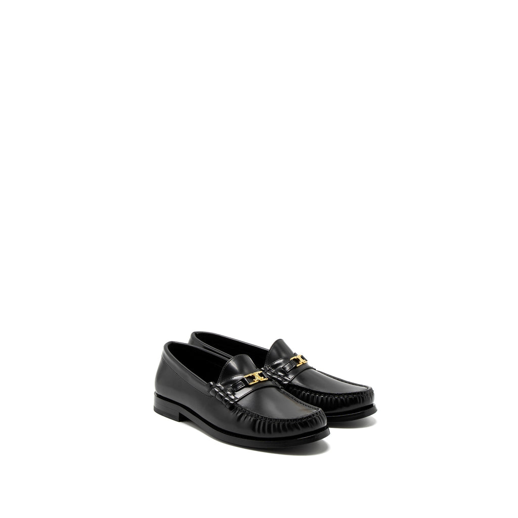 Celine Size 37 Luco Triomphe Loafer Calfskin Black