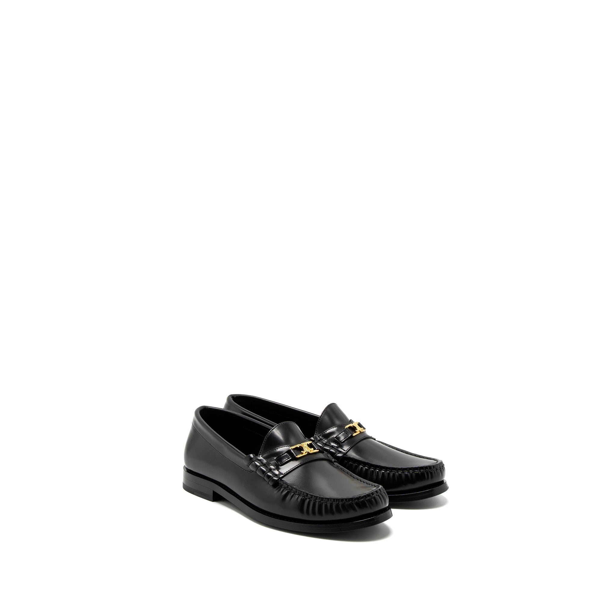 Celine Size 37 Luco Triomphe Loafer Calfskin Black