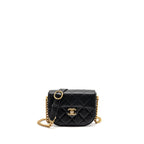Chanel 22b Round Messenger bag Caviar Black GHW (microchip)
