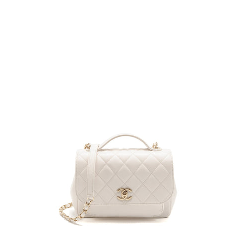 Chanel Medium Business Affinity Caviar White LGHW