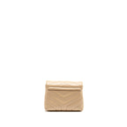 SAINT LAURENT / YSL Toy LouLou Quilted Shoulder Bag Calfskin Beige GHW