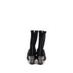 Chanel Size 38 Coco Short Boots Suede/Calfskin Black GHW