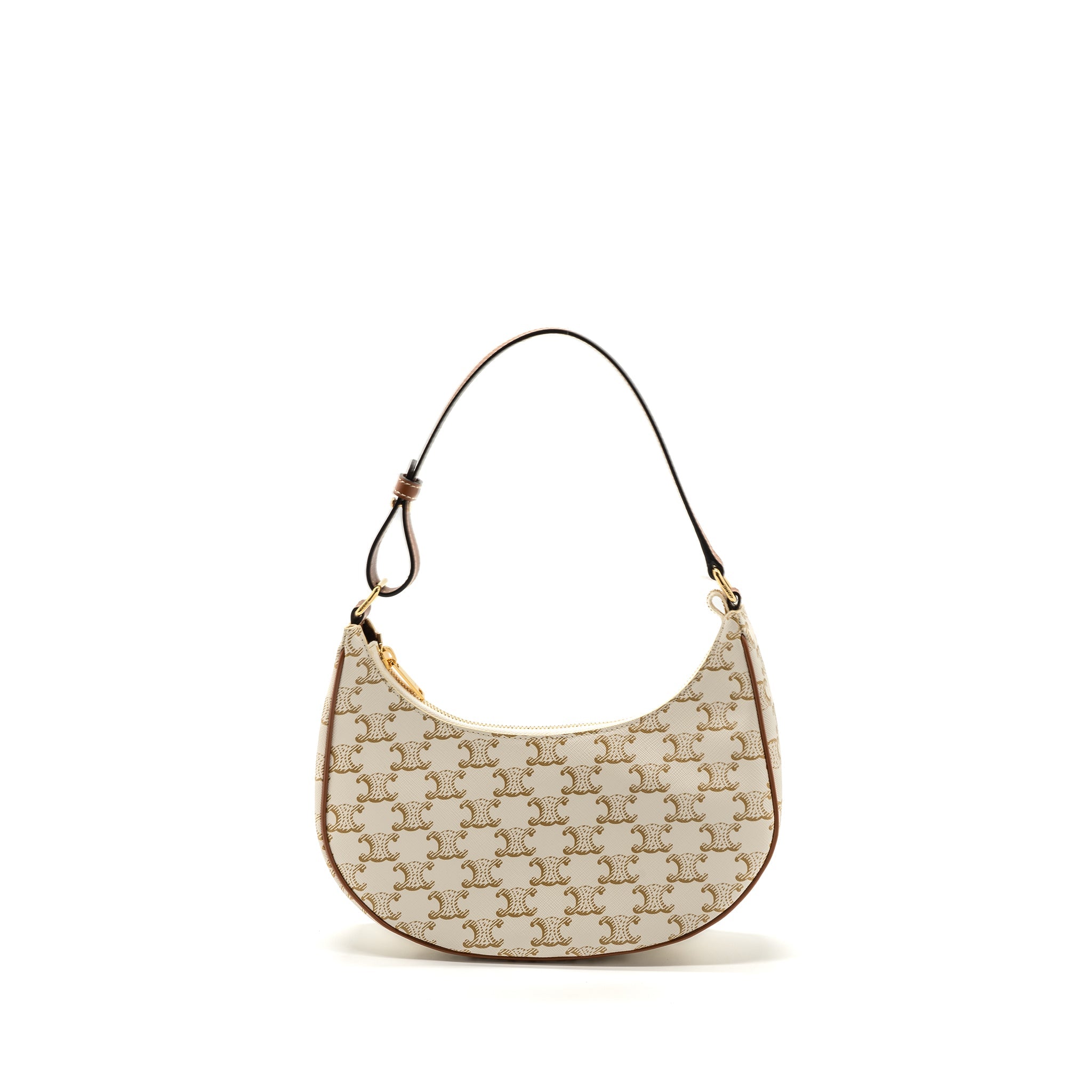 Celine Ava Bag Triomphe Canvas/ Calfskin White