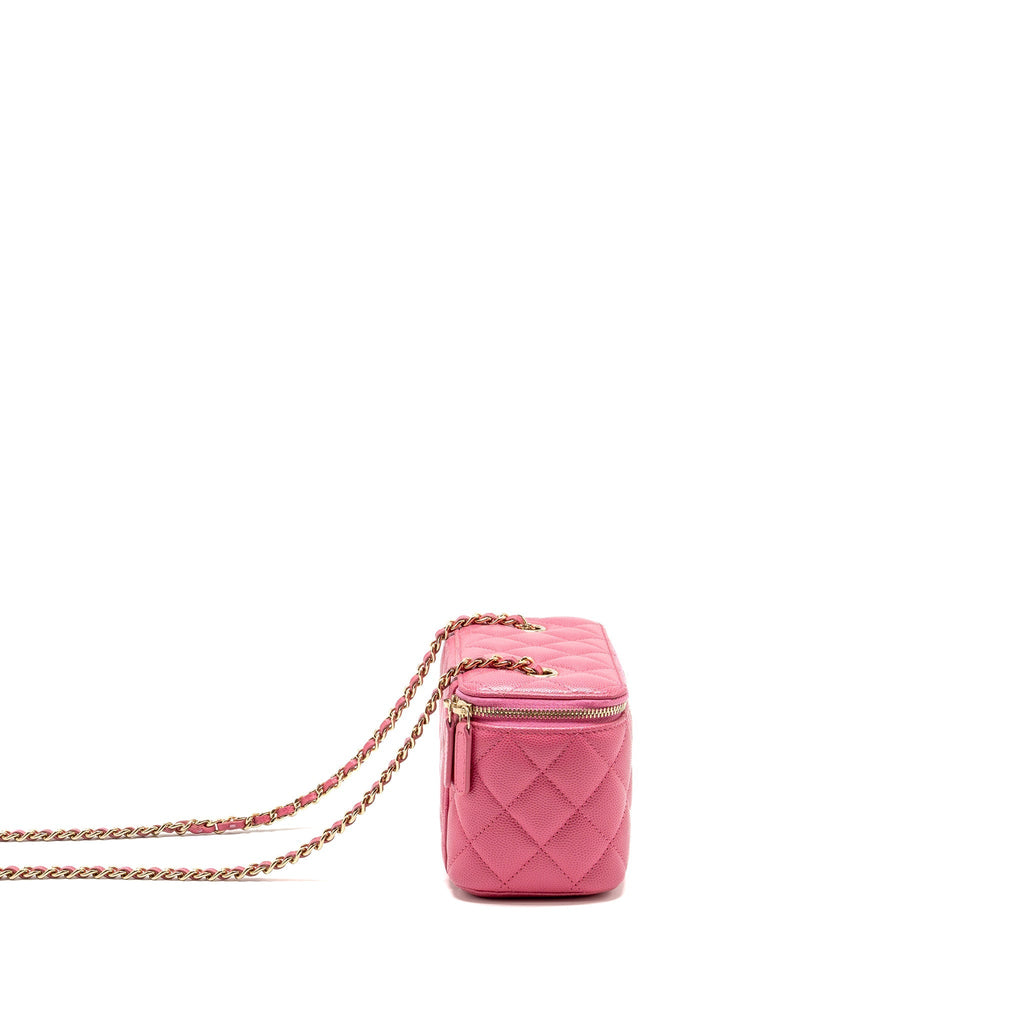 Chanel Long Vanity Case with Chain Caviar Hot Pink LGHW
