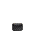 Chanel pearl crush long vanity with chain lambskin black GHW