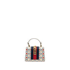 Gucci Mini top handle Sylvie tote bag with heart print limited white multicolor GHW