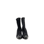 Chanel Size 38 Coco Short Boots Suede/Calfskin Black GHW