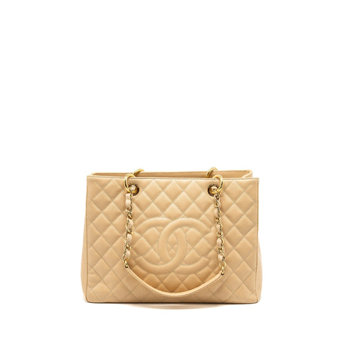 Chanel Grand Shopping Tote Caviar Beige GHW