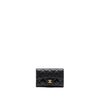 Chanel Classic Flap card holder caviar black GHW (microchip)