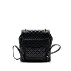 Chanel quilted flap backpack lambskin black GHW