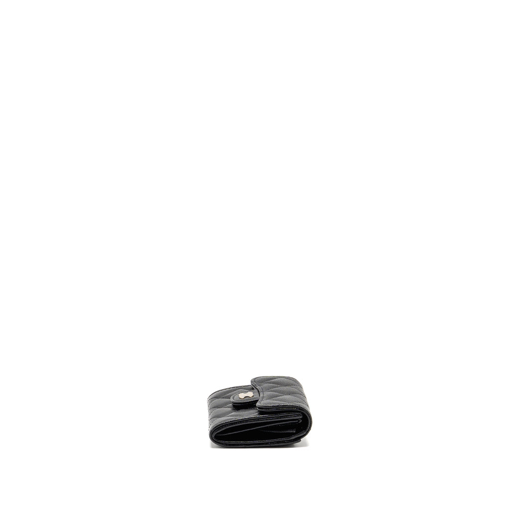 Chanel Classic Flap Card Holder Caviar Black LGHW (Microchip)
