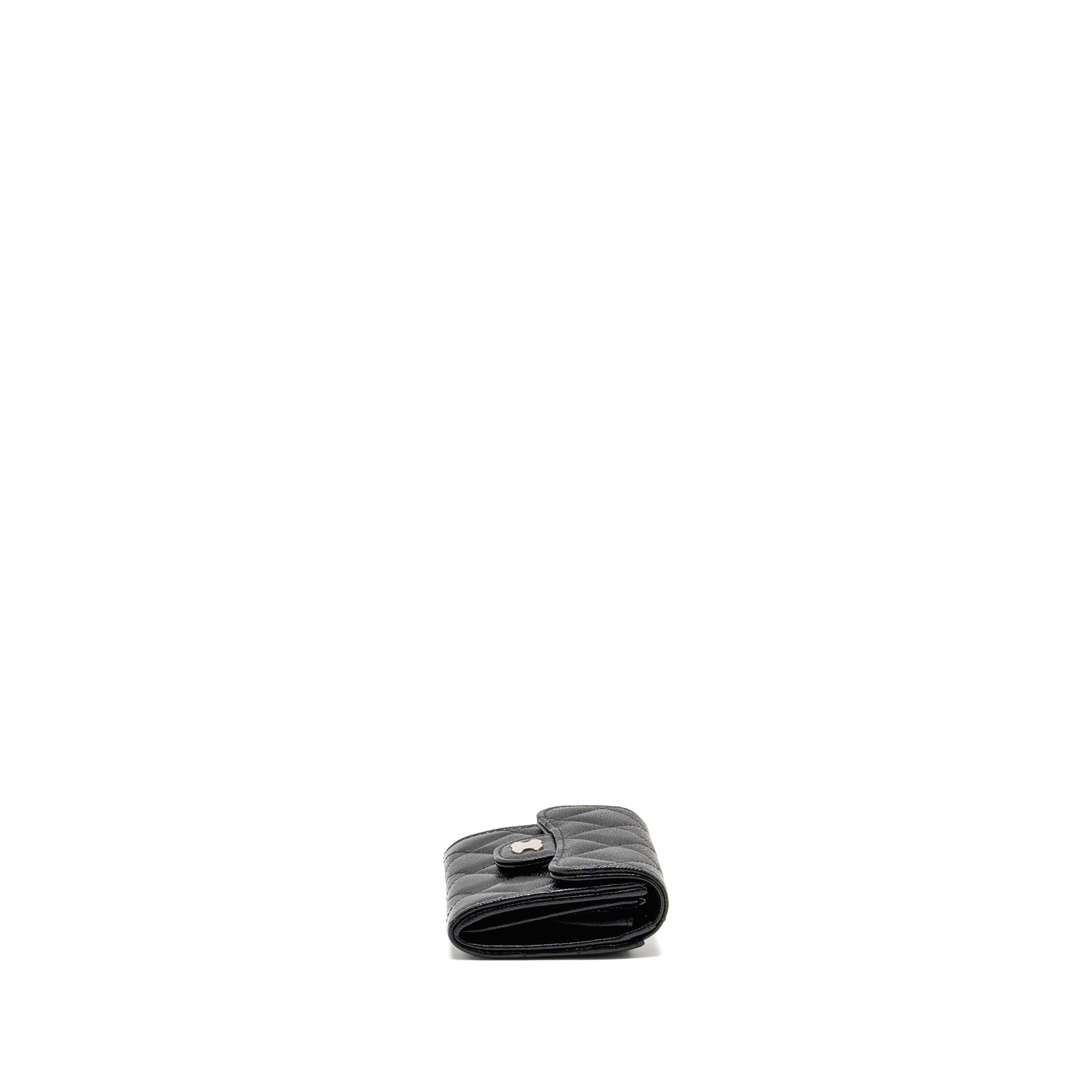 Chanel Classic Flap Card Holder Caviar Black LGHW (Microchip)