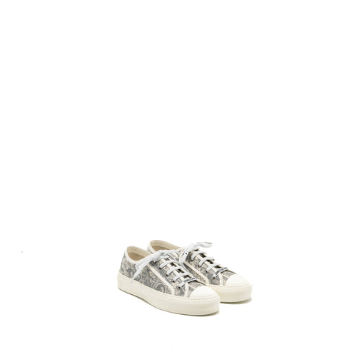 Dior size 37 walk n sneaker Toile de Jouy Embroidery grey/multicolour
