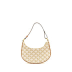 Celine Medium Ava Bag Triomphe Canvas/Calfskin White/Brown