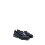 Chanel Size 38 CC Turnlock Loafer Quilted Denim Blue LGHW
