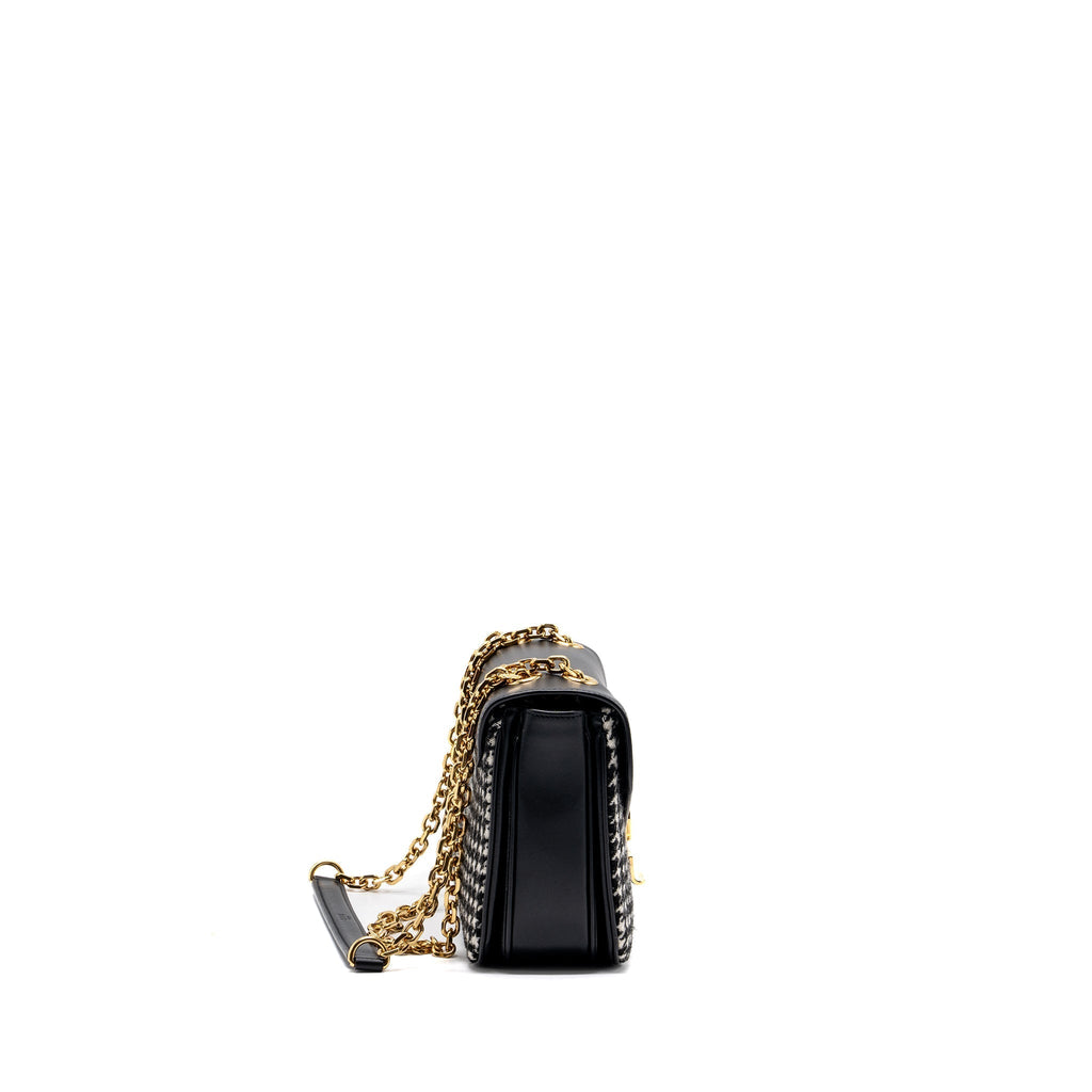 Celine Medium C Bag Tweed/ Leather Black/ White