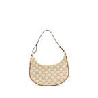 Celine Medium Ava Bag Triomphe Canvas/Calfskin White/Brown