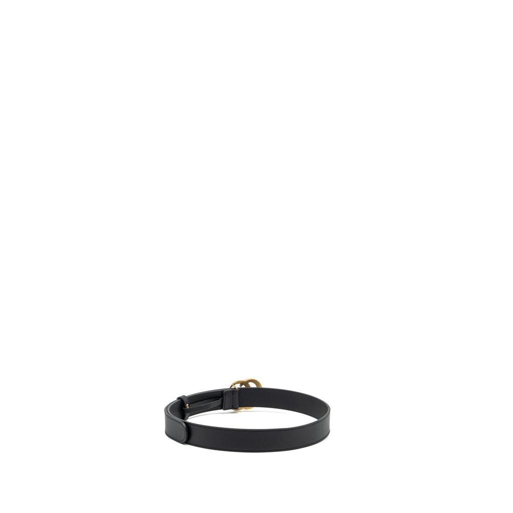 Gucci size 75 GG marmont thin belt black GHW