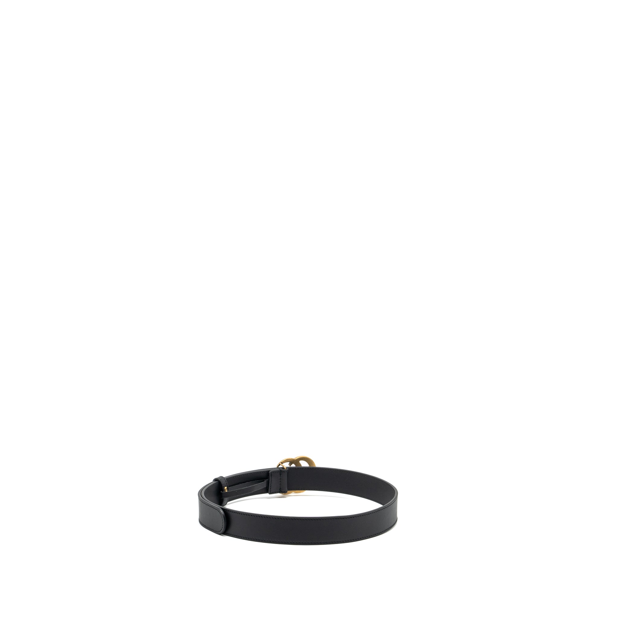 Gucci size 75 GG marmont thin belt black GHW